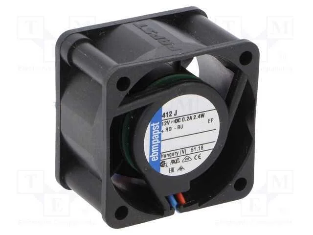 Ventilador: Dc, Transversal, 12vdc, 40x40x25mm, 1.