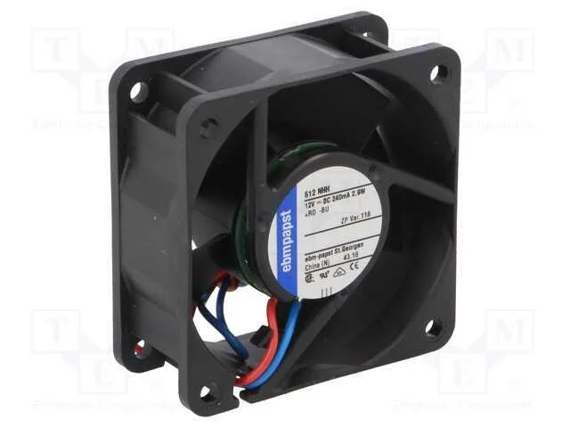Ventilador: Dc, Transversal, 12vdc, 60x60x25mm, 5.