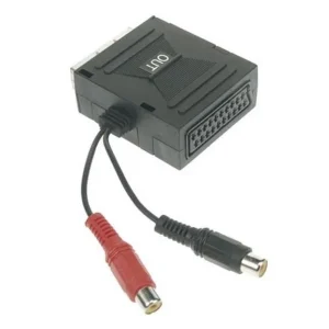 Adaptador Scart Macho para Scart Femea+2 Rca Femea