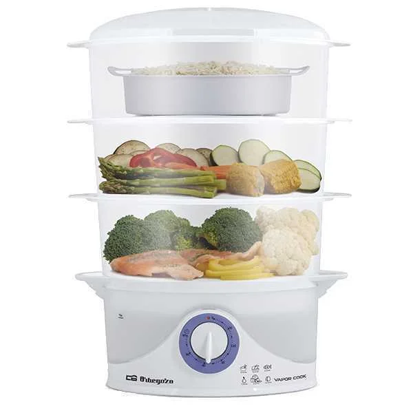 Cozedor a Vapor (3 Recipientes) 800w - Orbegozo