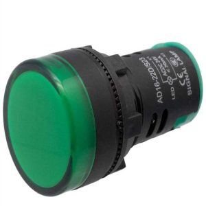 Piloto LED Industrial de 22mm, 12v Verde