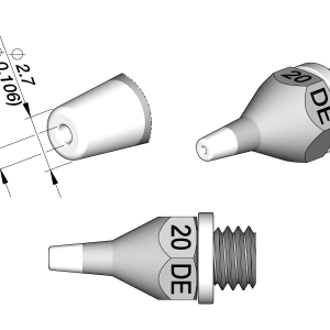 Ponta 1.0mm 20de para Ferros de Dessoldar Dst Jbc