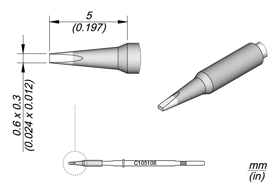 Cartucho de Cinzel 0,6 X 0,3