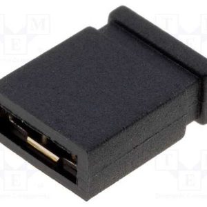 Jumper, Pinos, Fêmea, Fechadas, 2,54mm, 1x2, Preta