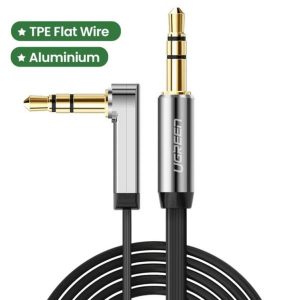 Cabo Jack 3.5mm / Jack 3.5mm 5m 90º Cinza