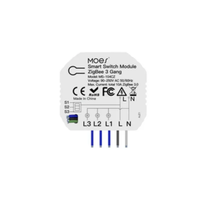 Módulo de Interruptor de Luz Inteligente Moes 3 Ch