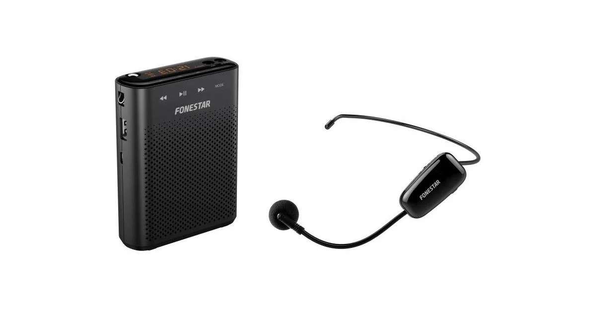 ALTA-VOZ-W30 Microfone Headset s/ Fios c/ Coluna Amplificada Cintura - FONESTAR