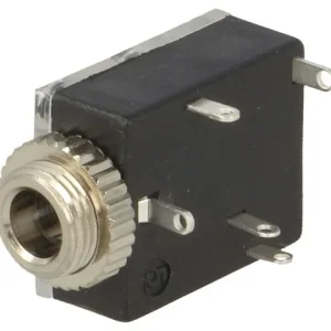 Tomada Jack 3,5mm Fêmea Stereo com Interruptor