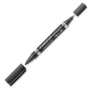 Marcador Permanente Lumocolor Duo Staedtler Preto