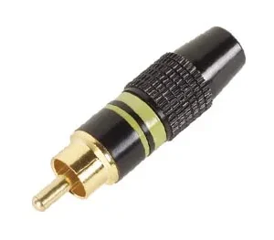 Ficha Rca Macho Amarela Ponta Gold  Armação Preta