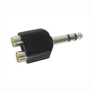 Adaptador Jack 6.35 Macho Stereo para 2 X Rca Feme