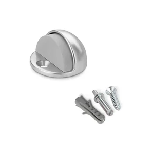 Batente Metálico de Porta C/ Parafuso Cromado Mate