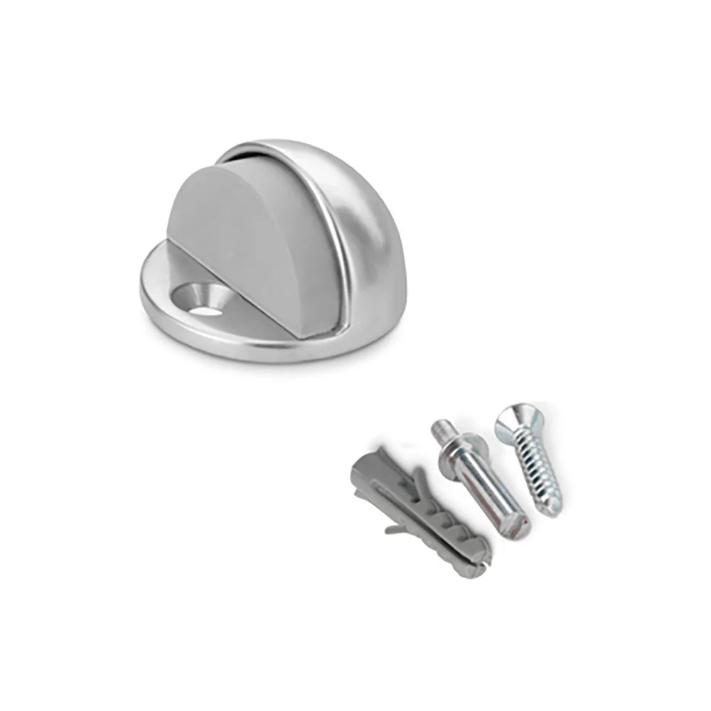 Batente Metálico de Porta C/ Parafuso Cromado Mate