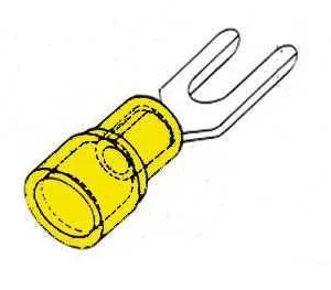Terminal Forquilha Blindagem Amarelo 6.4mm