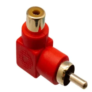Adaptador Rca Macho-Fêmea em Ángulo, Cor Vermelha