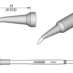 Ponta Cónica Curvo Ø 0,8