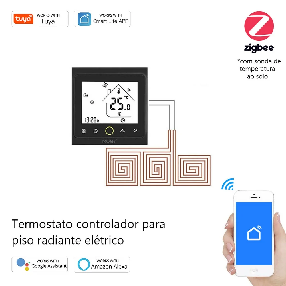 Termostato Controlador Zigbee para Piso Radiante