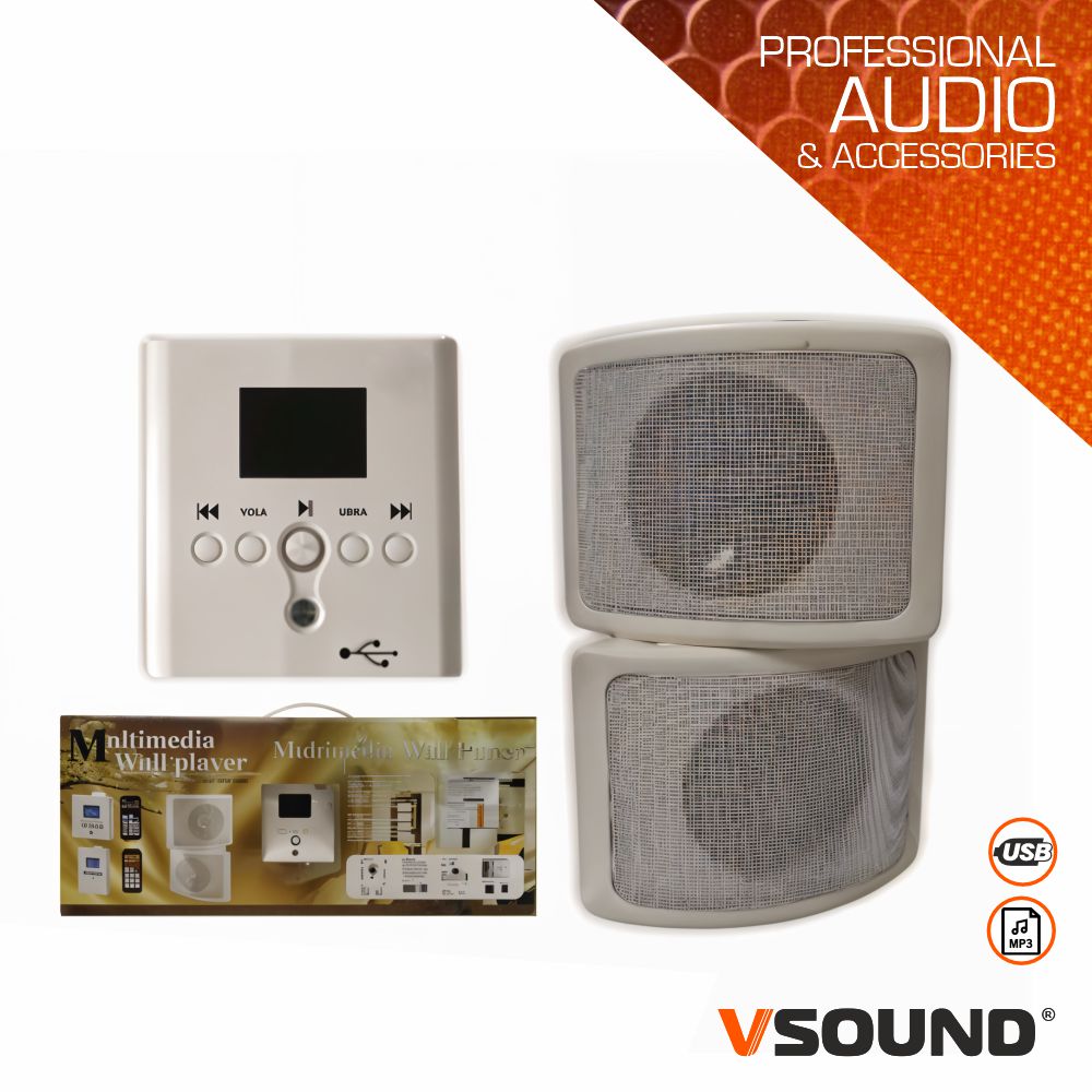 PACK AMPLIFICADOR MP3 COM 2 COLUNAS VSOUND
