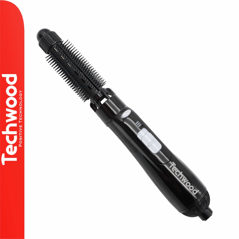 Escova Alisadora de Cabelo Rotativa 800W TECHWOOD