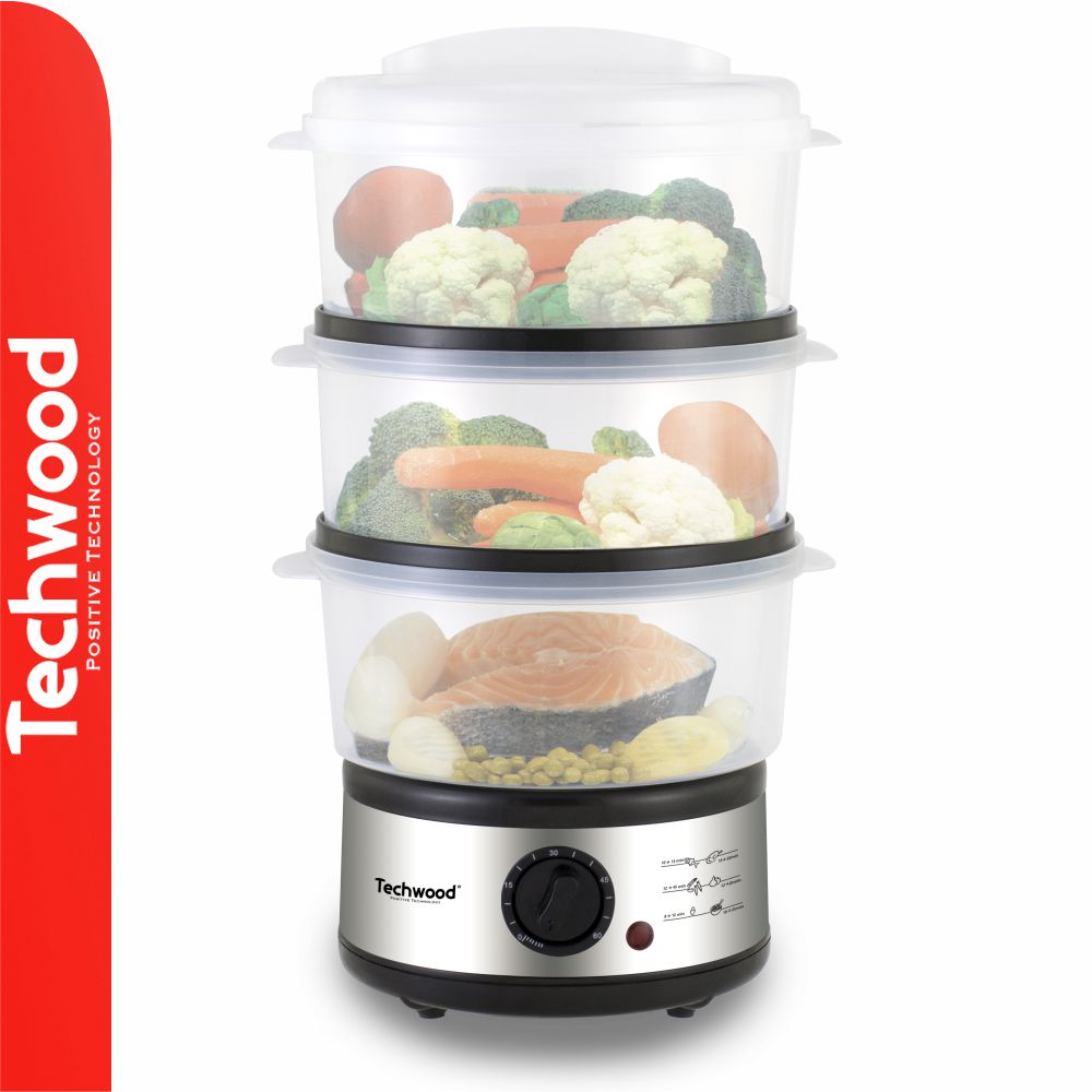 Cozedor a Vapor Elétrico 7.5L 500W Inox TECHWOOD