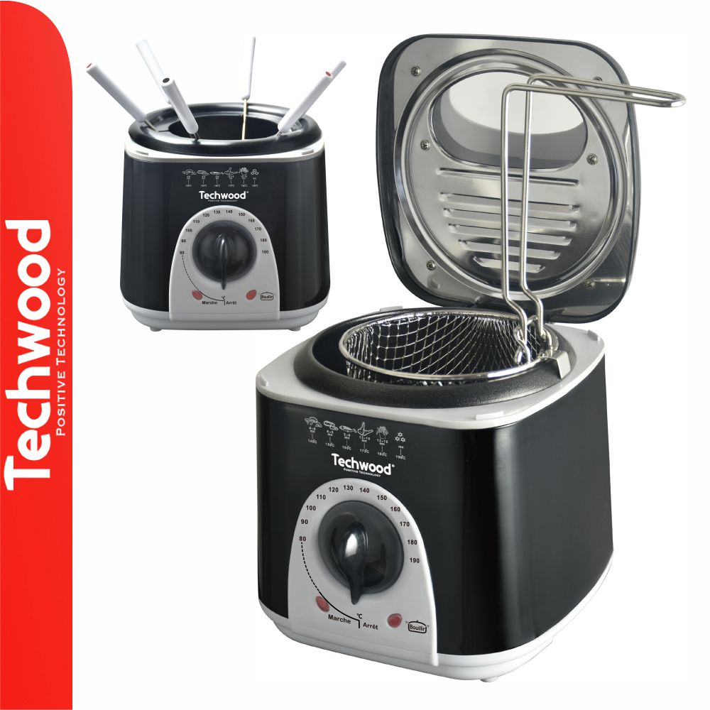Fondue Elétrico C/ 6 Espetos 950W E Cesto P/ Fritar TECHWOOD