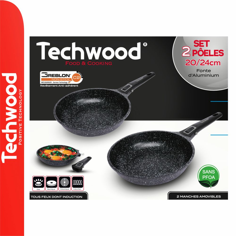 Conjunto 2 Frigideiras Antiaderentes Ø20/Ø24cm TECHWOOD