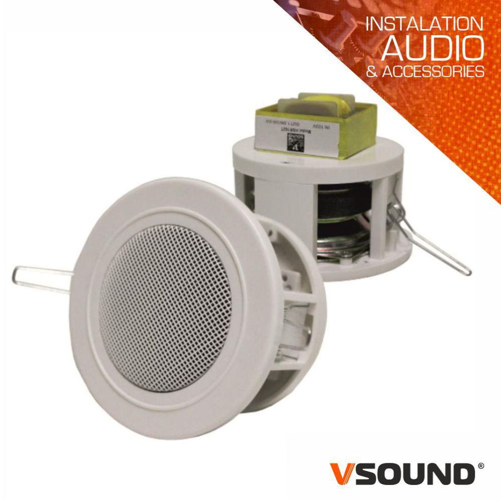 COLUNA DE TECTO PA 100V 3" 15Wmáx BRANCA VSOUND