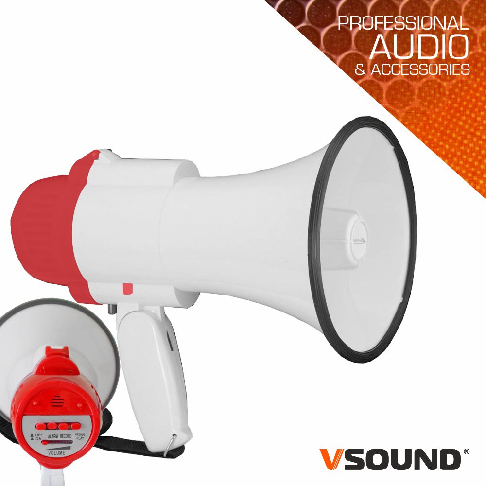 VSME10R Megafone 10w C/ Gravação Voz VSOUND