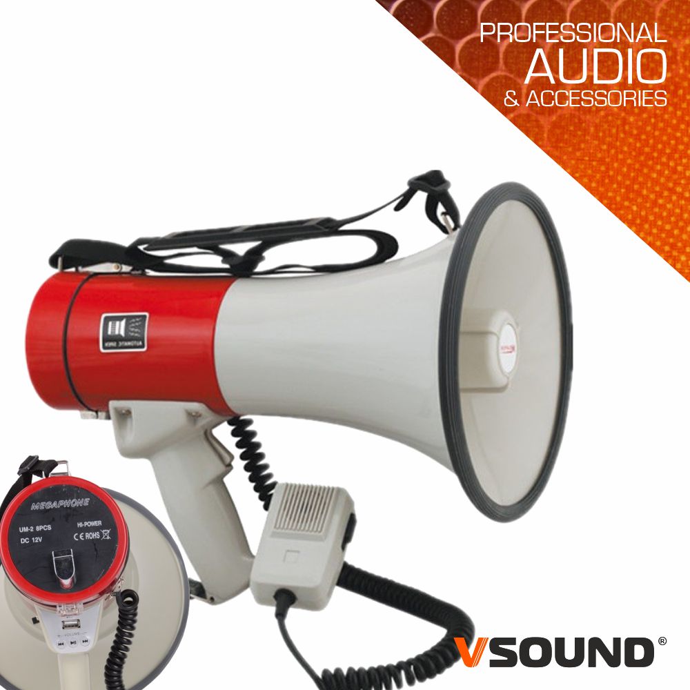 MEGAFONE 20W C/USB MP3 E SIRENE VSOUND