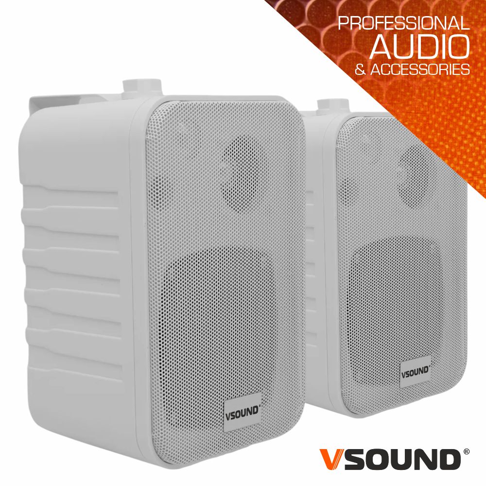 CONJUNTO DE 2 COLUNAS ABS 4" 60W BRANCAS VSOUND