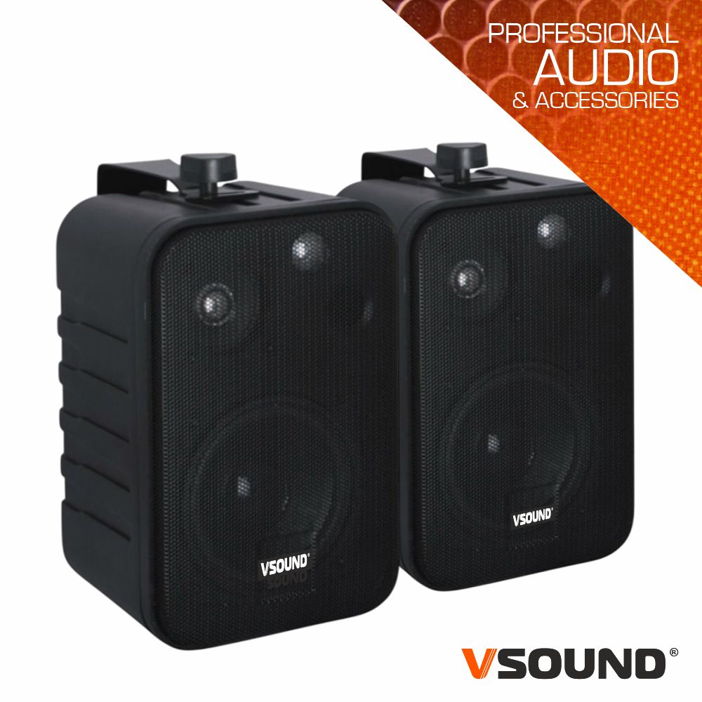 CONJUNTO DE 2 COLUNAS ABS 4" 60W PRETAS VSOUND