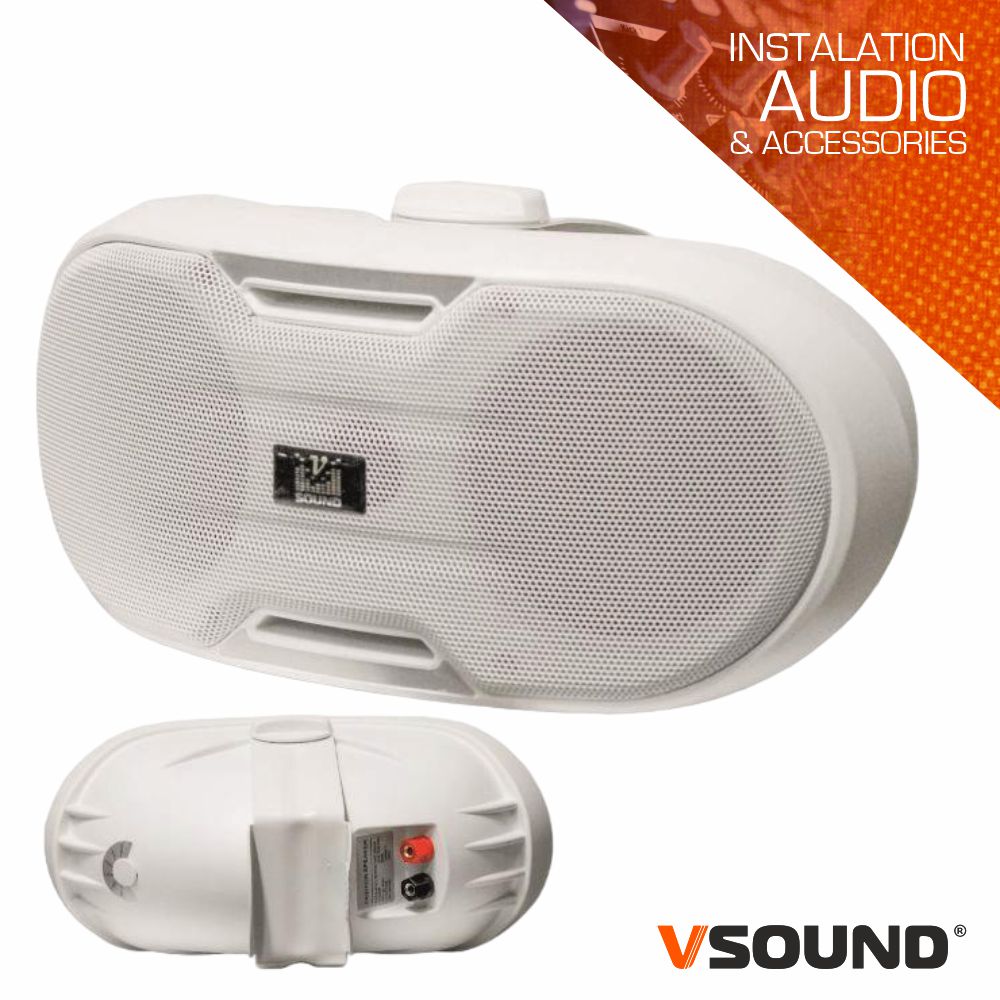 COLUNA DE PAREDE PA 100V 8 OHMS 2x4" 30W BRANCAS VSOUND