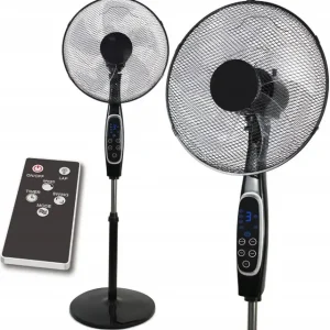 P-44-076 Ventoinha de pé LCD de 16 e 60 W + controle remoto, preto