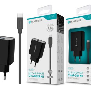 Carregador com Cabo Type-C Negro 2.4A 1 USB NOVOTECK C-002T