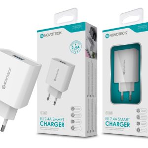 Carregador 2.4A 1 USB Branco NOVOTECK C-002