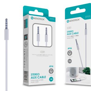 Cabo Aux 1M 4Pin Jack 3.5 NOVOTECK A-007