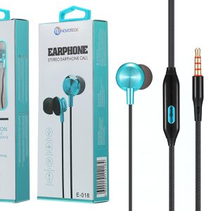 E-018 Auriculares Metal Com Micro Azul
