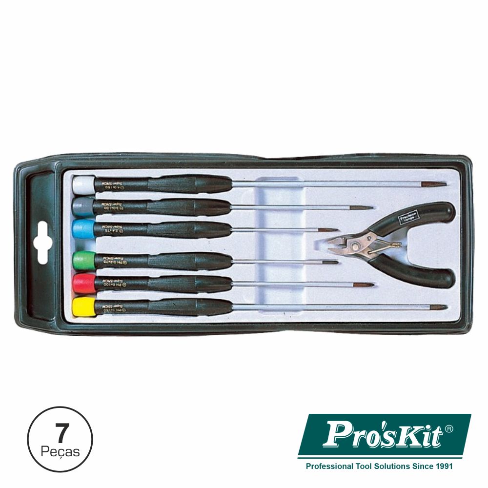 CONJUNTO DE 6 CHAVES E 1 ALICATE CORTE PROSKIT