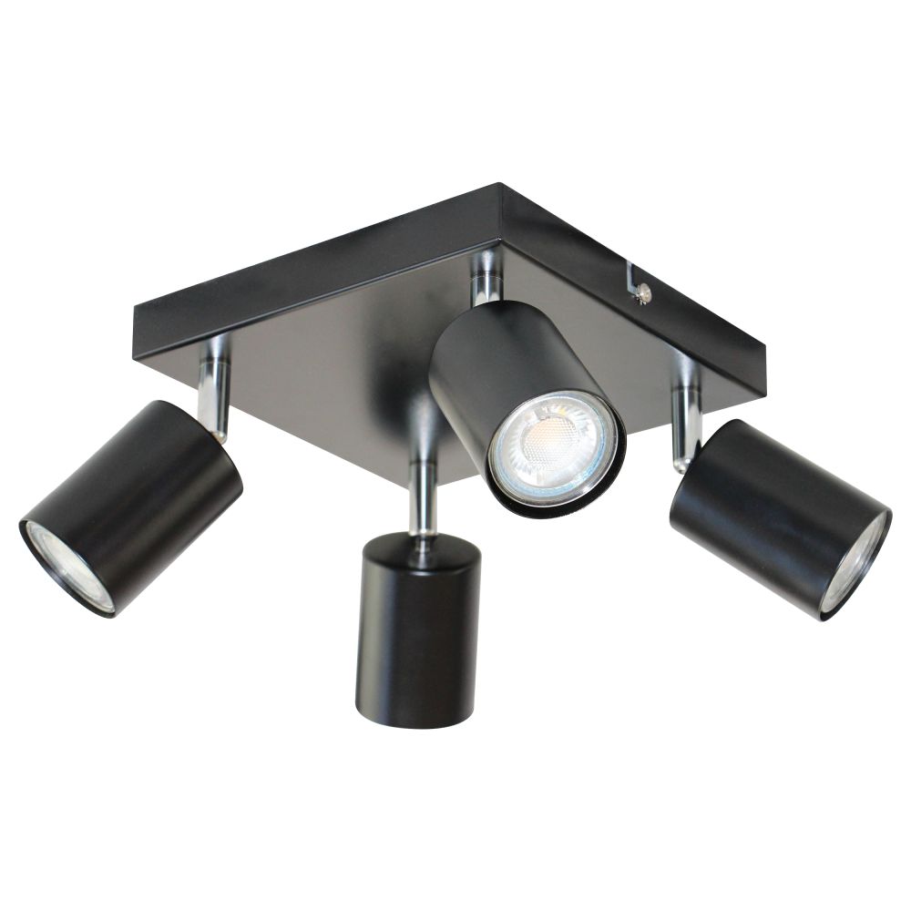 Candeeiro LED Teto/Parede 4x50W 140mm Preto ADVITI