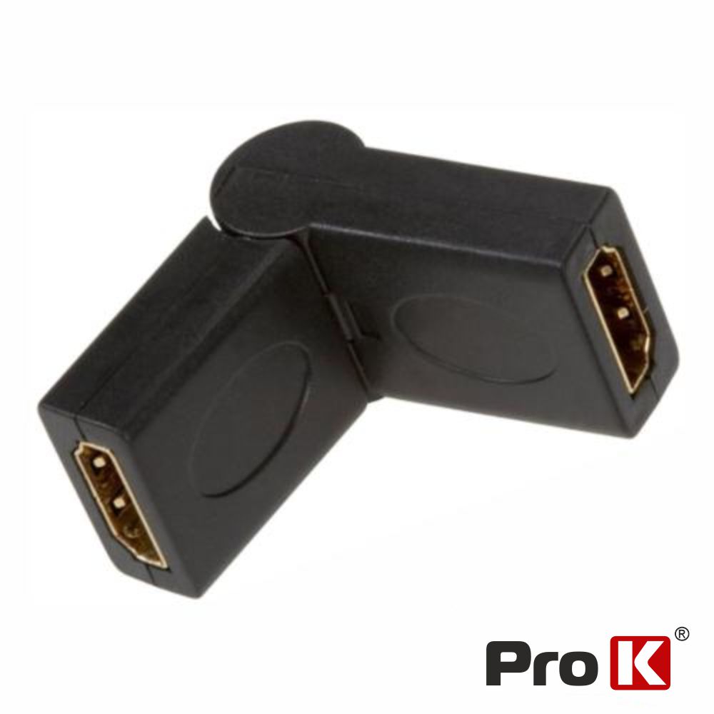 Ficha Adaptadora HDMI Fêmea / Fêmea Rotativa 180° PROK