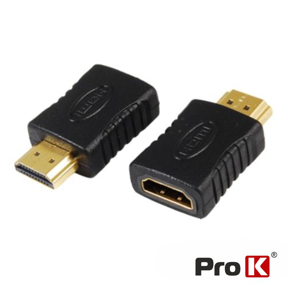 ADPHDMI05 ficha adaptadora hdmi fêmea / hdmi macho dourada prok
