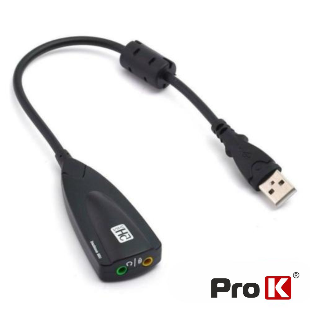 ADPUSBSOUND7.1AB ADAPTADOR PLACA SOM USB 7.1 C/ 2 FICHAS JACK PROK