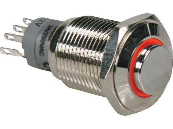 Interruptor Pulsador Metálico Alto Spdt 1no 1nc