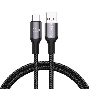 Cabo de Carregamento Rápido Rocoren Usb-A P/ Usb-C