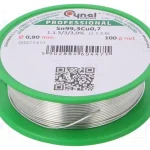 Arame de Solda, Sn99,3cu0,7, 0,8mm, 100g, Sem Chu.