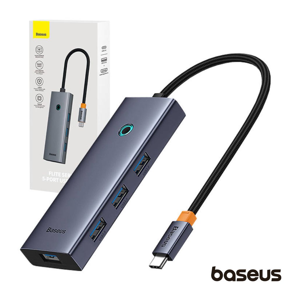 Hub USB-C Para 4x USB-A 3.0 e HDMI 4K UltraJoy Baseus