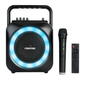 BOX-35LED Coluna Portátil Party Karaoke. 35W Rms.Usb/Sd/Fm+gravador do áudio do Micro