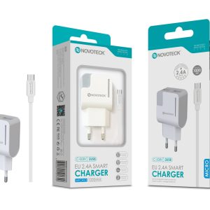 Carregador com Cabo Micro Branco 2.4A 2 USB Full Compatible  C-008V
