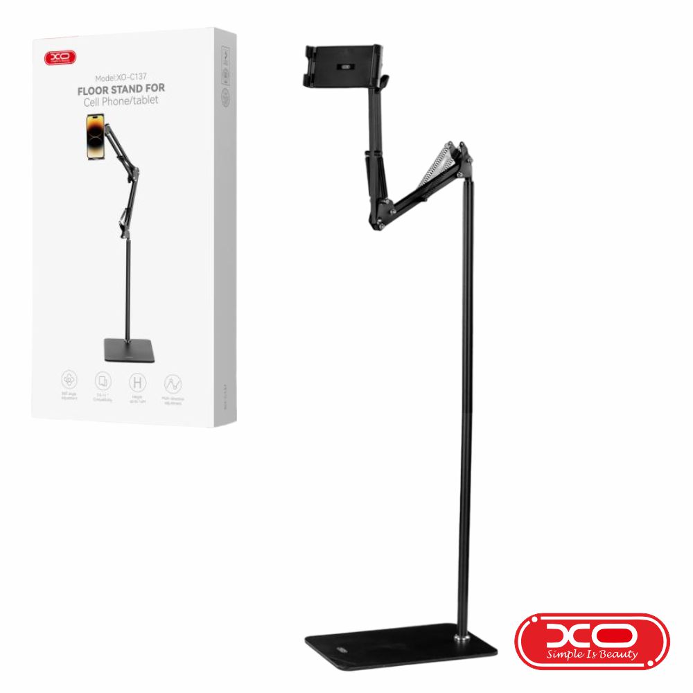 C137 Suporte Chão P/ Tablet E Telemóvel Ajustável 135cm XO