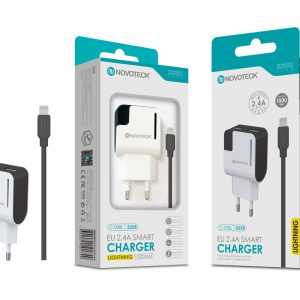 Carregador com Cabo Lightning Negro 2.4A 2 USB Full Compatible  C-008L
